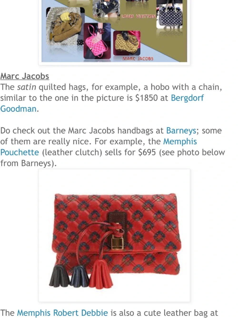 Marc Jacobs Memphis Tassel Padlock Pochette Clutch Bag Quilted Leather
